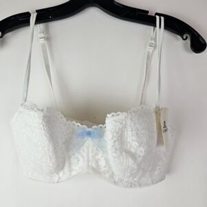 B Tempted by Wacoal B Enticing Bra Womens 32DD White Lace Underwire NWT